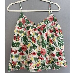 Isaac Mizrahi Womens Small  Sleepwear Tropical Hibiscus Pajama Set Cami Short